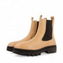 Botín Nude Tipo Chelsea con Elásticos y Piso Track Fornach  GIOSEPPO