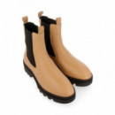 Botín Nude Tipo Chelsea con Elásticos y Piso Track Fornach  GIOSEPPO