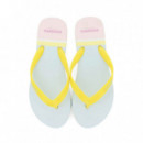 Chanclas Azul con Tiras Amarillo Villach  GIOSEPPO