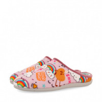 PANTUFLAS MALVA CON ESTAMPADO HUNBOLDT