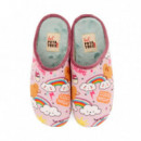 PANTUFLAS MALVA CON ESTAMPADO HUNBOLDT