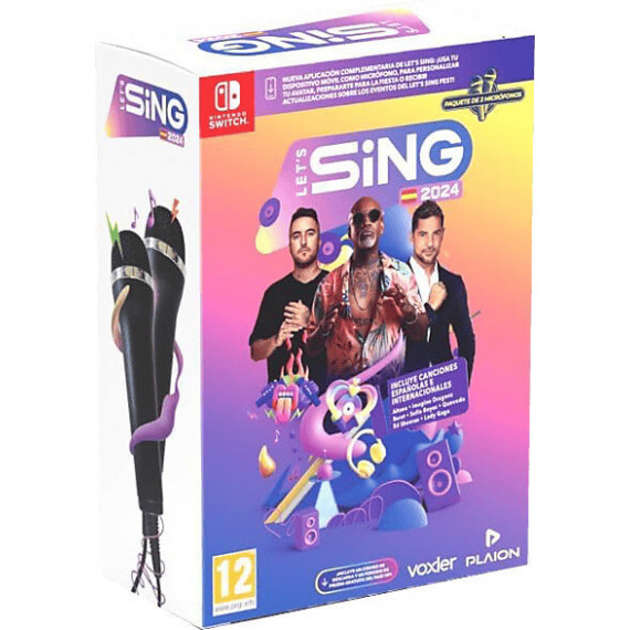 Lets Sing 2024 + 2 Microfonos Switch  NINTENDO