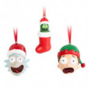 Set de 3 Adornos de Navidad Ricky y Morty Rickinillo Rick y Morty  GRUPO ERIK