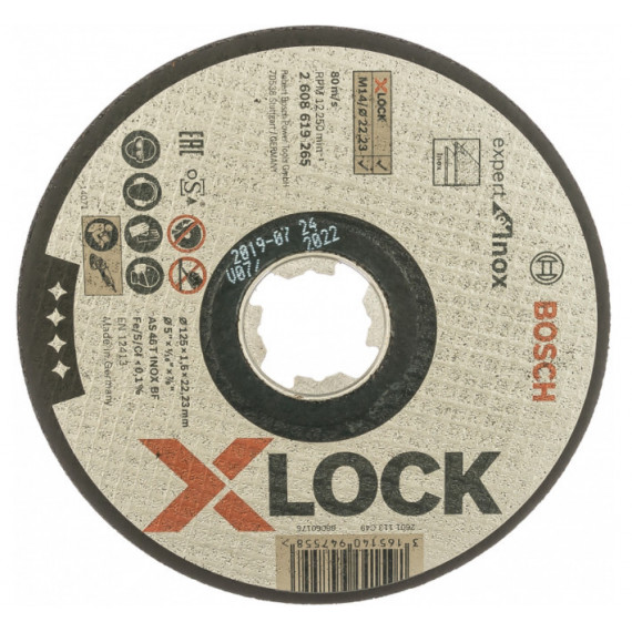 Disco Inoxidable Bosch X Lock Standard 125X1 Mm 10 Unidades