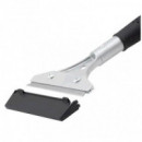 Rasqueta Plancha Inoxidable Mango Plastico Negro Blister 1 Unidad  10CM