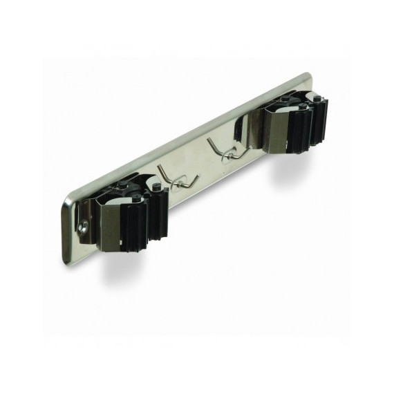 Cuelgaescobas Doble con Rodillo Inoxidable