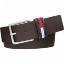 Cinturón de Piel Elevated con Logo de TOMMY HILFIGER
