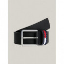 Cinturón de Piel Elevated con Logo de TOMMY HILFIGER