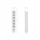 TM ELECTRON Regleta 6 Enchufes con Interruptor TMUAD206 Blanco