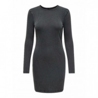 Vestidos Vestido ONLY Felina Manga Larga Black Washed - Guanxe Atlantic Marketplace