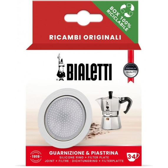 Set de 3 Juntas + Filtro de Repuesto BIALETTI 3-4 Tazas