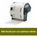 Etiquetas BROTHER Precortadas de 29 X 62MM DK-11209