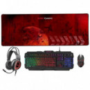 Pack MARS GAMING  Teclado + Ratón + Auriculares + Alfombrilla Xxl