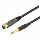 Cable Xlr-canon Hembra a Jack Macho Mono 6,3MM 5MTS.  NIMO