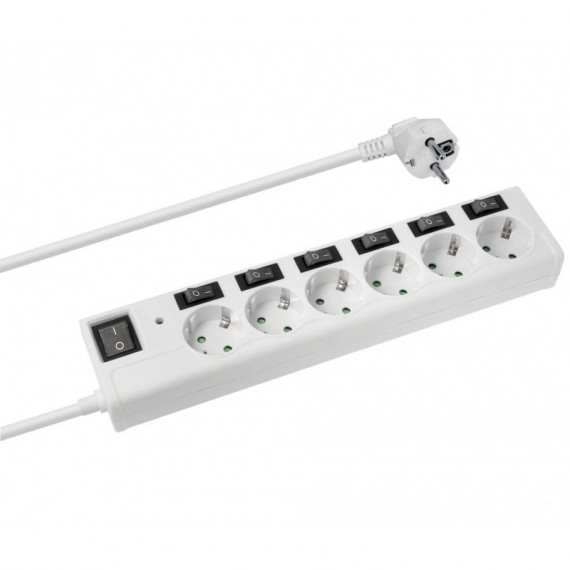 Regleta con Protección de Sobrecarga 6 Tomas con Interruptor Individuales  NIMO