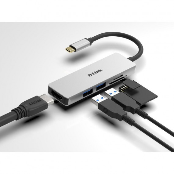 Dock 5 en 1 D-LINK Lector Sd/microsd/hdmi 4K/USB 3.0