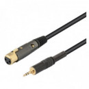 Cable Xlr-canon Hembra a Jack Macho 3,5MM Estéreo 2MTS.  NIMO