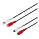 Cable 2RCA Macho - 2RCA Hembra 2,5MTRS.  DIMELEC