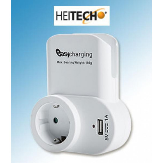 Cargador USB + Enchufe + Soporte  HEITECH