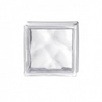 Ladrillo Cristal Pure Neutro Ondulado Transparente 19X19X8 Cm