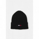 Gorro Tommy Flag Rib Beanie Negro  TOMMY JEANS