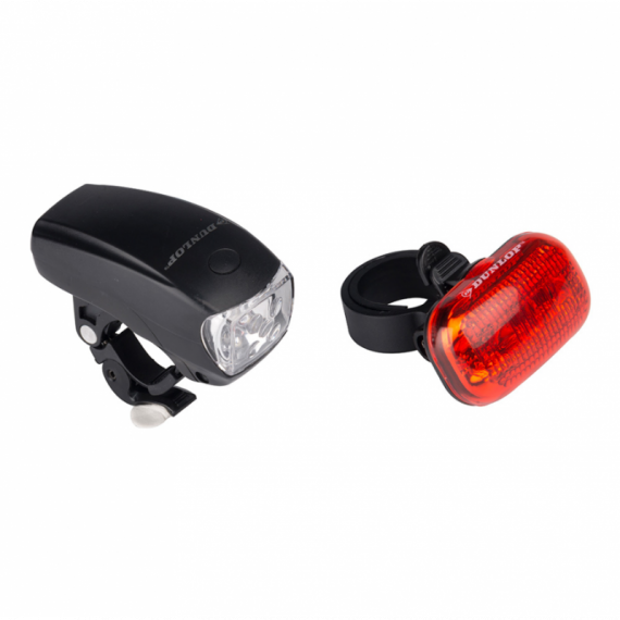 Conjunto de 2 Linternas de Bicicleta. Delantera y Trasera. 2XAAA (no Incluidas)  DUNLOP