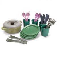 Juego de Vajilla X 4 Plástico Reciclado. Juego Comiditas  DANTOY BY ANDREU TOYS