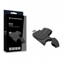 CONCEPTRONIC Lector de Tarjeta Externo BIAN04B Negro