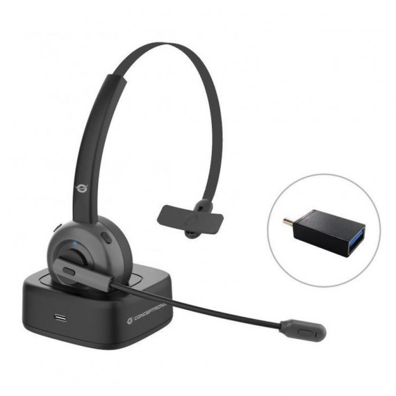 CONCEPTRONIC Auricular BLUETOOTH con Base de Carga Adaptador BLUETOOTH Incluido POLONA03BD