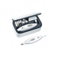 BEURER Set Manicura Pedicura MP41 7 Adaptadores Zafiro FIELTRO/LED/2 Niveles/bolsa Viaje