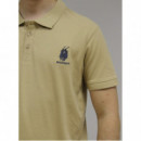 Polo Bendorff Beige logo bordado azul