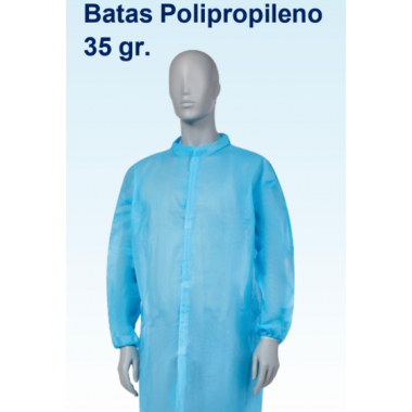 Talla Xl Bata de Visita Polipropileno 35 Gr. Azul  SANTEX