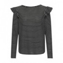 Camisetas Mujer Camiseta ONLY Mille Frill Top Black Cloud Dancer