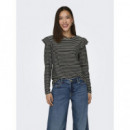 Camisetas Mujer Camiseta ONLY Mille Frill Top Black Cloud Dancer