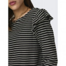 Camisetas Mujer Camiseta ONLY Mille Frill Top Black Cloud Dancer