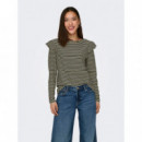 Camisetas Mujer Camiseta ONLY Mille Frill Top Kalamata Cloud Dancer