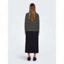 Camisetas Mujer Camiseta ONLY Soph Rayas Black Cloud Dancer