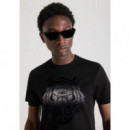 Camiseta de Algodón Slim Fit con Estampado de Tigre Difuminado de ANTONY MORATO
