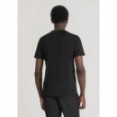 Camiseta de Algodón Slim Fit con Estampado de Tigre Difuminado de ANTONY MORATO