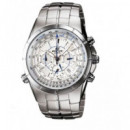 CASIO Cab Crono Acero Esfera Blanca WR100M (4391)