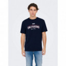 Camisetas Hombre Camiseta ONLY&SONS Lenny Vintage Print Navy Blazer