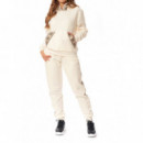 Sudadera GUESS Crema Logos Banda