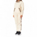 Sudadera GUESS Crema Logos Banda