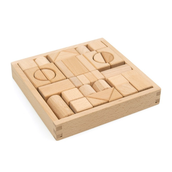 Juego Didáctico Bloques de Madera Natural - 35 Piezas  ANDREU TOYS