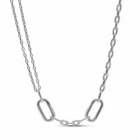 PANDORA Collar de Eslabones Doble en Plata 392303C00