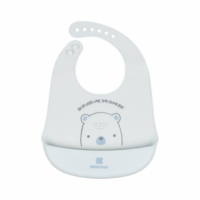 Set 3 Baberos de Silicona Bear Whit Me (azul-azul-gris)  KIKABOO