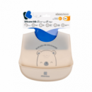 Set 3 Baberos de Silicona Bear Whit Me (azul-azul-gris)  KIKABOO