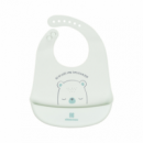 Set 3 Baberos de Silicona Bear Whit Me (azul-verde-verde)  KIKABOO