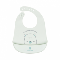 Set 3 Baberos de Silicona Bear Whit Me (verde-gris-azul)  KIKABOO