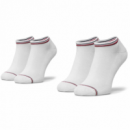 2PAR Calcetines TOMMY HILFIGER Blancos Lineas